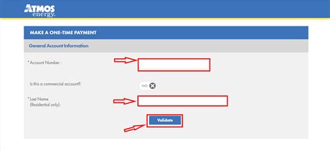 atmos energy one time payment log in